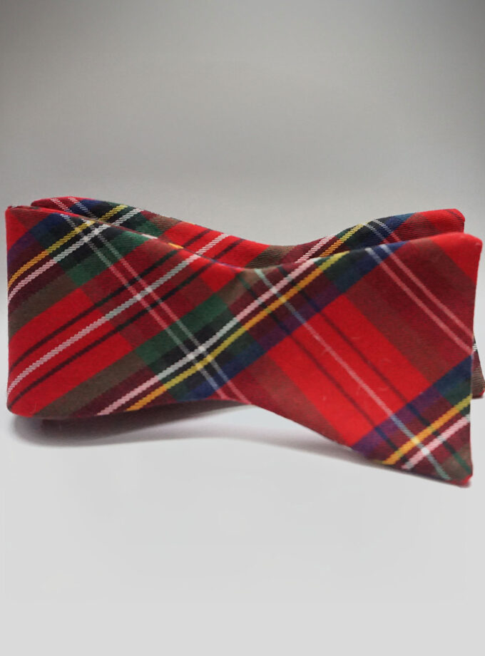 Red Plaid Tartan Bow Tie