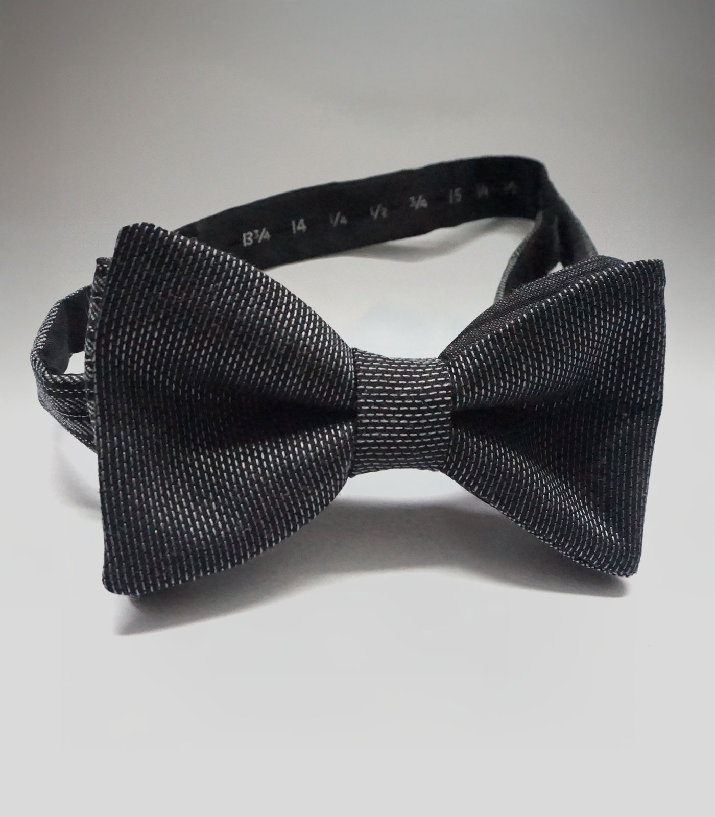Black & Silver Textured Adjustable Bow Tie - Image 2