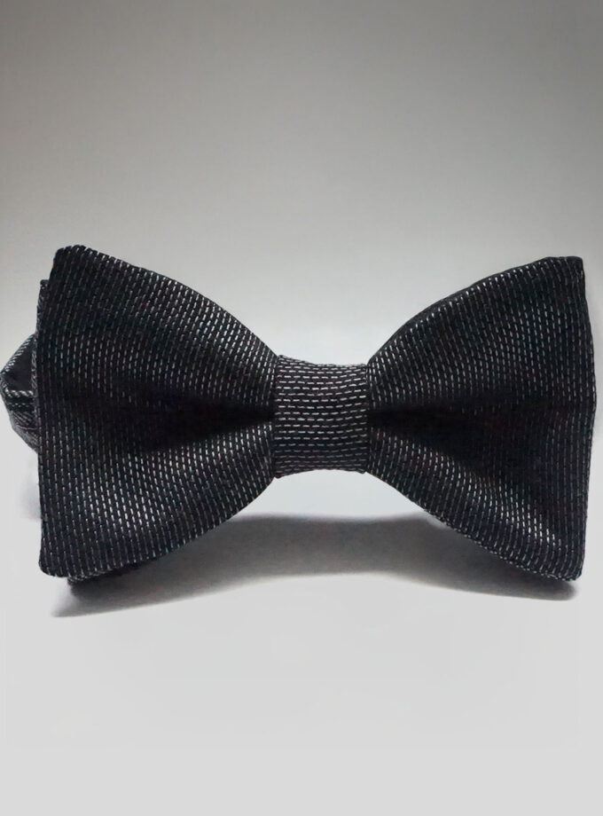 Black & Silver Textured Adjustable Bow Tie