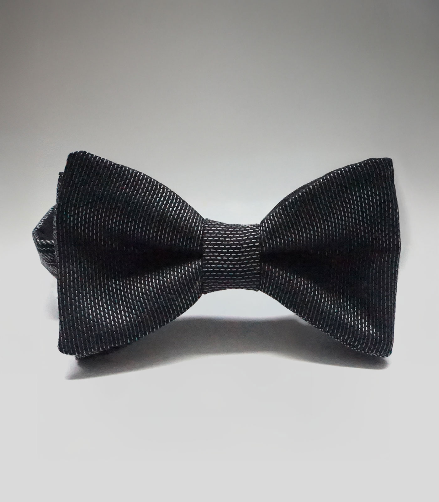 Black & Silver Textured Adjustable Bow Tie